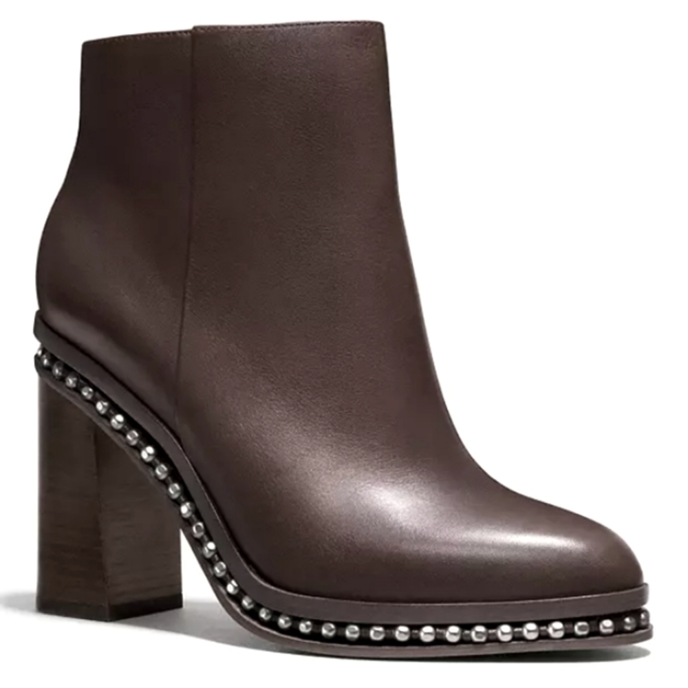 Coach Studded Justina Bootie in Brown Sz 10 NWT